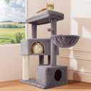 Gardner Pet 41" Tall Cat Tree for Medium-Large Cats, Heavy Duty Cat Tower with 2.8in Posts & Washable Top Perches, Space-Saving Cat Furniture for Apartments, Easy to Assembly (Gray)