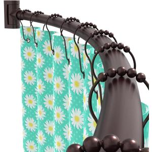 Curved Shower Curtain Rod For Bathroom 38-72 Inches, Adjustable Length, Curved Shower Rod, Metal Rods&Brackets, Round Shower Curtain Rods, Rotate Bracket For Large Shower Space, Need Drilling, Bronze