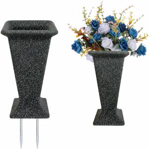 Cemetery Vase for Grave Headstones with Metal Spike, Flower Pots for Outdoor Plants, Memorial Vases for Graves