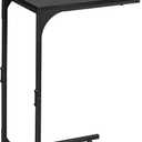 WLIVE C Shaped End Table, Small Couch Side Tables with Metal Frame, Sofa Table TV Tray for Living Room, Bedroom, Relief Black