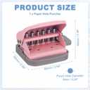 PATIKIL 1/4" 6 Hole Paper Punch, Metal Hole Puncher 5 Sheet Punch Capacity Loose Leaf Paper Puncher Circle Punch for Office and Home Supplies, Pink