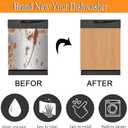 Wooden Texture Dishwasher Magnet Cover, Pure Wood Color Vinyl Dishwasher Sticker Magnetic, 23" x 26" Magnetic Refrigerator Skin Panels