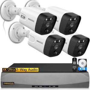 4K/8.0 Megapixel & 130 Ultra Wide-Angle 2-Way Audio PoE Outdoor Home Security Camera System Wired Outdoor Video Surveillance IP Cameras System
