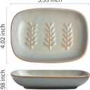 Ceramic Soap Dish Soap Holder, Soap Lift for Bar Soap Sponge, Shower Soap Dishes for Bathroom Kitchen Counter Soap Saver Tray Keep Dry, Dishwasher Safe (Leaf Design, Grey)