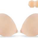 Niidor Adhesive Strapless Bra for Women Sticky Invisible Push up Silicone Bra for Backless Dress 2025 Upgraded Clasp Bras, B