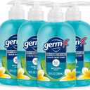 Germ-X Antibacterial Hand Soap, Moisturizing Liquid Hand Wash for Kitchen or Bathroom, pH Balanced & Dermatologist Tested, Back to School Supplies, Spring Rain, 12 oz Pump Bottle (Pack of 4)