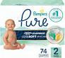 Pampers Baby Diapers  Pure Protection  Size 2, 74 Count, for up to 100% Leakproof, Premium Plantbased Skin Protection