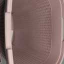 Mind Reader Slim Laundry Hamper with Lid, 60L Clothes Basket, Premium Wicker Design, Plastic, Pink