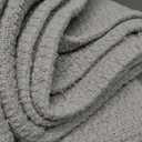 BELIZZI HOME 100% Cotton Bed Blanket, Breathable Bed Blanket Full Queen Size, Cotton Thermal Blankets Full Queen, Perfect for Layering Any Bed for All Season, Light Grey (Queen (90 in x 90 in))