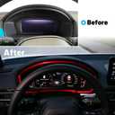 Thenice for 11th Gen Civic Dash Board Trims Instrument Panel Dashboard Cover Compatible with Honda Civic 2022 2023 2024 2025 2026 -Red