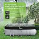 UIRWAY 12x18 FT Rectangular Pool Cover with Reflective Strips, Swimming Pool Cover for Above Ground Pool, Solar Cover Including Rope Tie and Luminous Ground Nails for Rectangular or Oval Pools