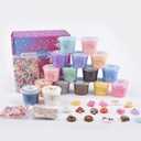 16 Pack Mini Butter Slime Kit, With Pink Watermelon & Lemon Slice Scents. Mermaid Slime Included - DIY Scented Slime Party Favor and Stress Relief Toy for Boys & Girls