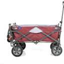 MacSports Collapsible Folding Outdoor Utility Tailgate Wagon with Cargo Trailer, Wine Red
