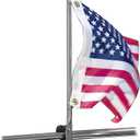 Taylor Made 15" Stainless Steel Flag Pole with Rail Mount  Made from T304 stainless steel  15" length  Mounts to 7/8" to 1 1/4" round rails  Complete with split rings  2020109098