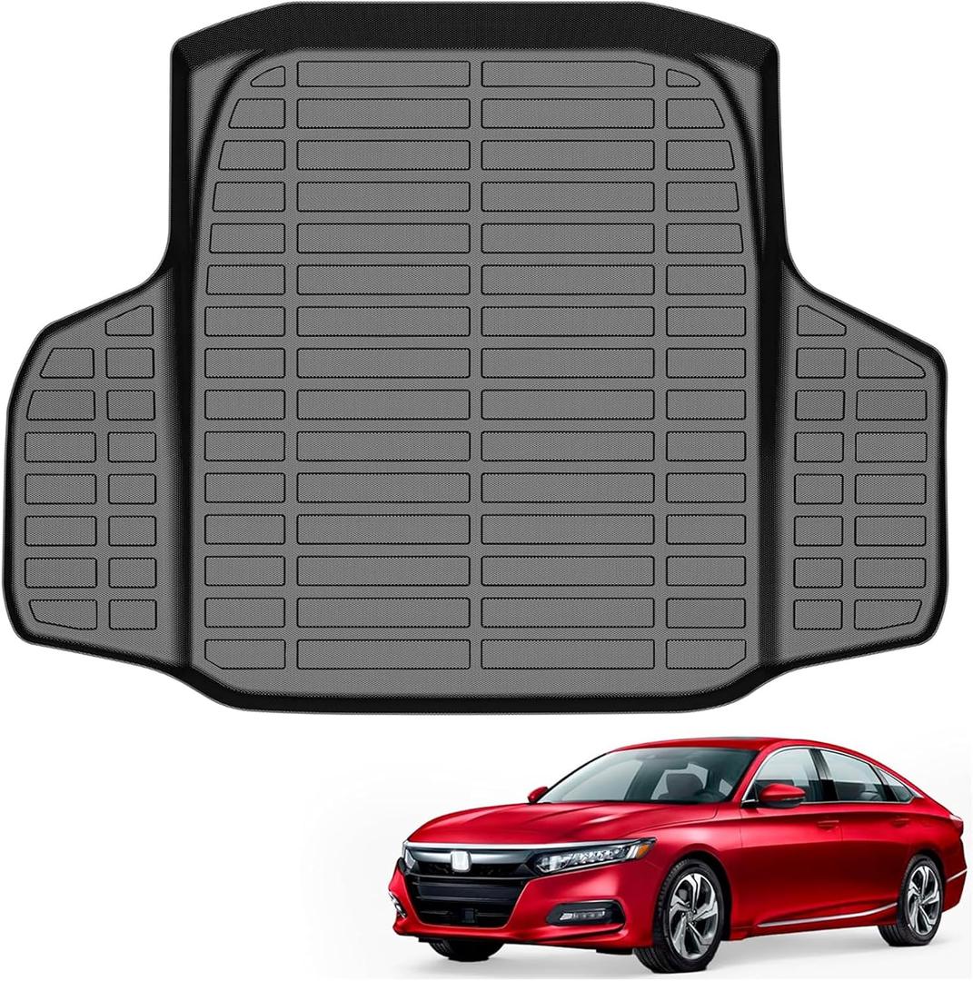 All Weather Cargo Liner Fit for Honda Accord 2018-2026 (Include Hybrid) TPE Liners Accord Accessories All Season Guard Odorless Anti-Slip Cargo Mat Black