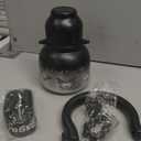 22 oz Water Bottle with Straw and Bowl, Unique Wide Mouth Insulated Stainless Steel Tumbler, Beach Vacation Essentials, Aesthetic Fashion Gift for Her, Mom, Heart Charm, Black & Pink (Crystal Butterfly Silver)