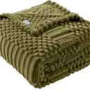 50x70 Inch Green Throw Blanket - Soft & Fluffy Fleece, Cute & Aesthetic, Perfect for Sofa, Couch, Chair, Bed, Living Room & Bedroom, All-Season Use, Plush & Cozy Decorative Blanket