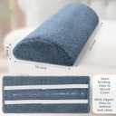 Wesiti Recliner Foot Pillow Cushion High Resilience Sherpa Memory Foam Bolster Sleeping Rest Multipurpose Half Roll Leg Pillow Suitable for Bed Chair Sofa Headrest Back Lumbar Leg Support(Haze Blue)