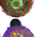 ArtCreativity Light-Up Squeeze Mesh Grape Stress Balls, Pack of 2, LED Squeeze Balls with Glitter, Stress Relief Fidget Sensory Toys for Autistic Children, Gifts, Party Favors, for Kids and Adults