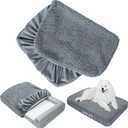 Dog Bed Covers Soft Plush Replacement Washable, Waterproof Pet Bed Liner Grey 36x27 Inches, for Dog/Cat, Cover Only