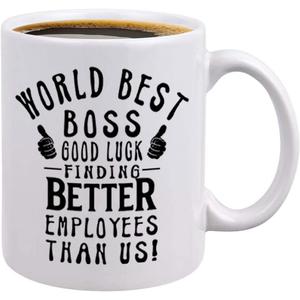 Best Boss Going Away Gifts - World's Best Boss Good Luck Finding Better Employees Than Us - Funny Leaving Farewell Moving, New Job Promotion, Retirement, Birthday Gifts - 11oz Cup