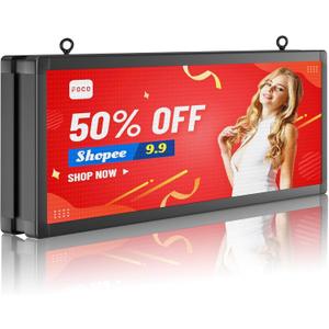 P10 Outdoor Full Color Programmable Double Sides LED Signs 39"x 14" with WIFI,Programmable Scrolling LED Display,Texts and Image Display for led Advertising Sign Board (Double sides)
