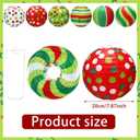 6 Pcs Christmas Paper Lantern 10" Red & Green Hanging Paper Lanterns Christmas Ceiling Hanging Decorations for Xmas Home Indoor Holiday Party Decor (Red&Green)