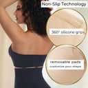 PRETTYWELL Strapless Bra Push Up Bandeau Bras for Women Front Hook Tube Top Bra Non-Slip Seamless Padded Wireless Invisible (M)