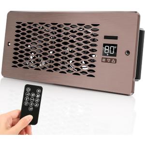 Built-in Register Booster Fan with Cover for Air Heat Vent with Fan,Fits 4"x10" Duct/Ceiling/Floor Vents, Improves AC & Heating/Cooling,Quiet 10-Speed Household/Bedroom Ventilation,smart,Bronze