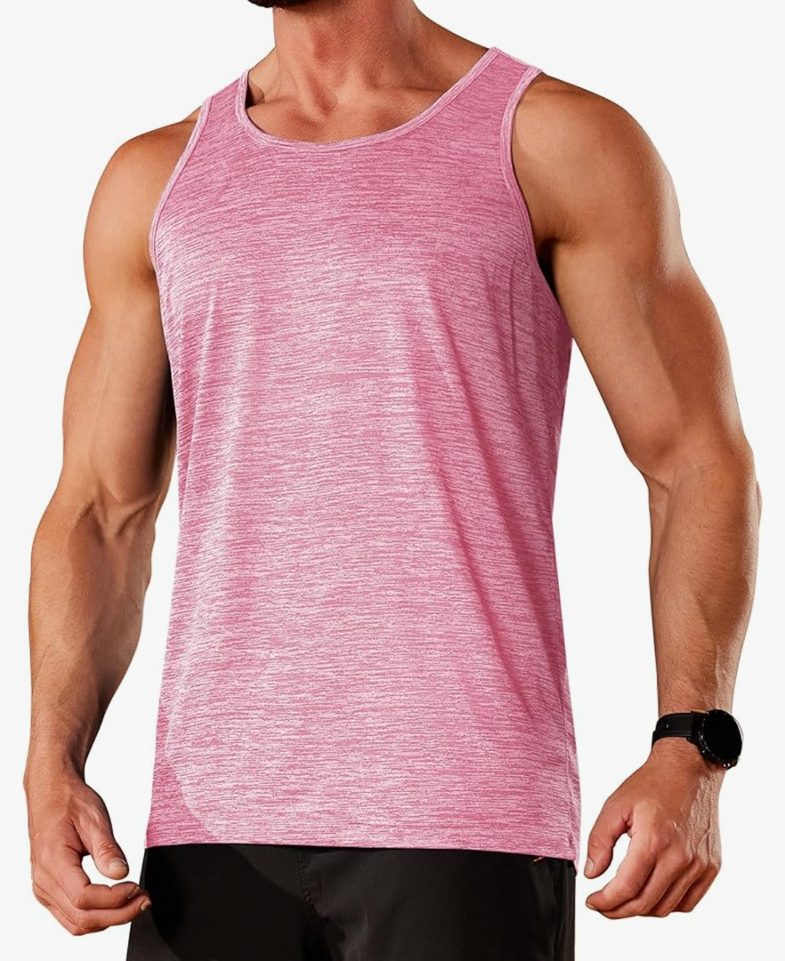 TACVASEN Men's Tank Tops Quick Dry Sleeveless Workout Muscle Shirt Athletic Bodybuilding Gym Performance Tee Shirts Size M, L
