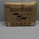 Dog Stairs for Small Dogs 16'' H, Foldable Pet Steps for High Bed, Non-Slip 3-Step Cat Stairs with Storage, Condo and Fluffy Ball, Small Dog Indoor Ramp for Couch Window