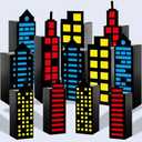 11Pcs Skyscraper City Party Favor Boxes for Super Themed Hero Party Decorations City Skyline Buildings Treat Boxes Super Themed Hero Party Candy Goodies Boxes for Boys Girls Birthday Party Supplies