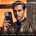 Leather Phone Case Wallet Card Case Compatible with iPhone 16 Pro Max Case, Wallet with 3 Credit Card Pockets Black Phone Case