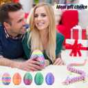 2 x 3D Printed Dragon,Mystery Easter Crystal 3D Dragon Egg,Dragon Eggs with Dragon Inside,3D Printed Animals Fidget Desk Decor(Rainbow, 8in)