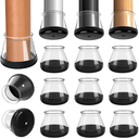 28 Pcs Chair Leg Sliders for Carpet, Round Chair Glides, Silicone Furniture Leg Protectors Caps, Carpet Protectors Table Feet Covers Cups, Teflon Furniture Pads Sliders (Fit:13/16" ~ 13/16")