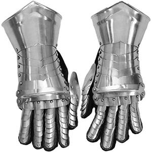 THOR INSTRUMENTS Medieval Knight Halloween Costume Gauntlets Armor Steel Gloves Rustic Vintage Home Decor Gifts