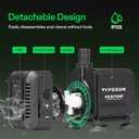 VIVOSUN 400GPH Submersible Pump(1500L/H, 15W), Ultra Quiet Water Pump with 5.2ft High Lift, Fountain Pump with 5ft Power Cord, 3 Nozzles for Fish Tank, Pond, Aquarium, Statuary, Hydroponics