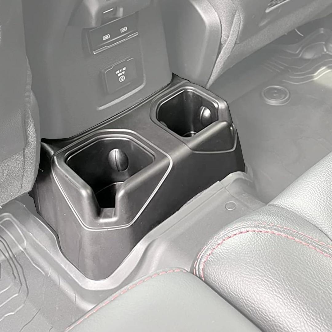 for Jeep JL Rear Cup Holder Back Seat Floor Console Mount Dual Drinks Water Bottle Beverage Holder for Jeep Wrangler JL and Gladiator JT 2018-2026