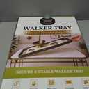Walker Tray for Folding Walker with Cup Holders, Non-Slip Mat & Bag - Adjustable Universal Plastic Food Table for Seniors - Detachable Guardian Accessories - Removable Walker Trays for rolling walker