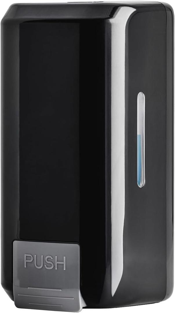 Wall Mounted Soap Dispenser with Large 34 oz. Capacity - A Black Commercial Hand Soap Dispenser or Hand Sanitizer Wall Mount Unit That Holds 25 pct More Than Other Brands - ADA Compliant