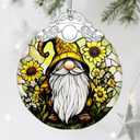 Gnome Ornament, Stained Glass Christmas Decorations, Christmas Ornaments for Tree, Holiday Ornament, Gifts for Gnome Lovers, Holiday Party Gifts, Gift Ideas & Xmas Gift