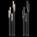 2pcs 5 Arm Floor Candelabra,Acrylic Floor Candle Holder for Wedding Centerpiece Tall Clear Candle Holders for Ceremony Birthday Party Home Decoration Fit 0.8 LED Candles
