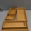 Bamboo Drawer Organizer Set, 5-Piece Storage Trays for Kitchen, Bathroom, Office Desk, Makeup & Junk Drawers,Utensils