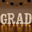 Grad Light Up Letters GRAD Sign for 2026 Graduation Party Decorations, Lighted Marquee Letters for Kindergarten Preschool High School College Grad Party Decor, Table Desk Wall Photo Booth Use