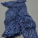 Blue & White Cheetah Ruffle 100% Cotton Sleeveless Dress  M