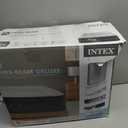 Intex Dura-Beam Deluxe Comfort-Plush Elevated: Fiber-Tech  Queen Size  Built-in Electric Pump  18in Bed Height  600lb Weight Capacity (Grey)