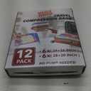 12 Pack Compression Bags for Travel | Vacuum Seal Storage Bags for Luggage & Dirty Clothes | Travel Packing Space Saver Bags for Suitcases & Home Organization | MEIQIHOME (Travel 12 Pack)