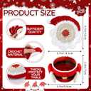 5 Pcs Christmas Crochet Coaster Gift Set Santa Claus Coaster with Body Storage Basket Xmas Handmade Present Woven Cup Mats Kit for Christmas Party Gifts Holiday Kitchen Office Home Decor
