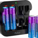 2 x Pallus 1.5v Lithium AA Rechargeable Batteries, 4-Pack 3500mWh Rechargeable AA Batteries and Fast Charging for Household Office, Outdoor Blink Camera, Toys, High Capacity, Long-Lasting, 1600 Cycles