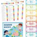 EZdhuawuse Reward Bucks Charts for Kids - 633Pcs Back to School Gifts Good Behavior Reward Chore Chart, Family Housework Arrangement Earn Commend Coin Props, Play Game Behavior List for Parent Child